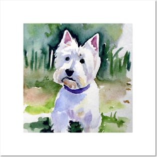 West Highland White Terrier Watercolor Painting - Dog Lover Gifts Posters and Art